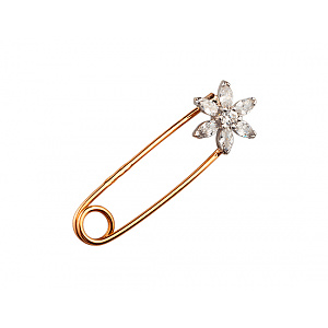 Золота шпилька з цирконієм куб. (01-200563493) фотографія