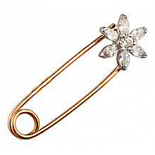Золота шпилька з цирконієм куб. (01-200563493)