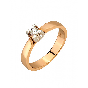 Золотое кольцо с бриллиантом (01-200575993) фотография