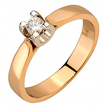 Золотое кольцо с бриллиантом (01-200575993)