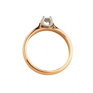 Золотое кольцо с бриллиантом (01-200575993) фотография
