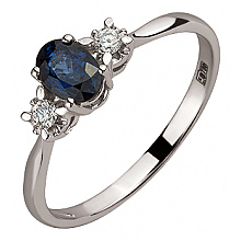 Золота каблучка з діамантами  та  корундом (01-200616893)