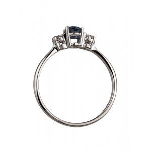 Золота каблучка з діамантами  та  корундом (01-200616893) фотографія