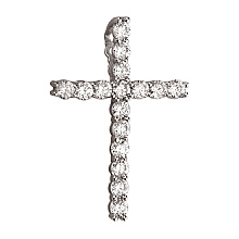 Золотий хрестик з фіанітом (цирконієм куб.) (01-200633493)