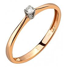 Золотое кольцо с бриллиантом (01-200745993)