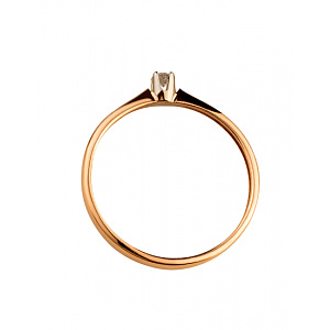 Золота каблучка з діамантом (01-200745993) фотографія