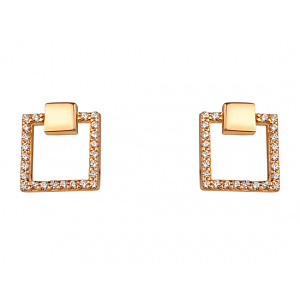 Золоті сережки з фіанітом (цирконієм куб.) (01-200807593) фотографія