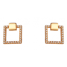 Золоті сережки з фіанітом (цирконієм куб.) (01-200807593)