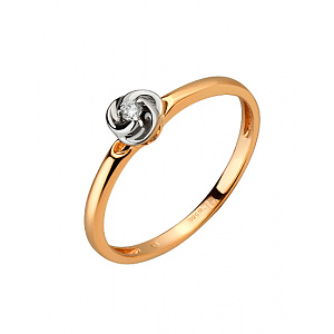 Золотое кольцо с бриллиантом (01-200819293) фотография