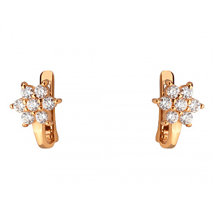 Золоті сережки з фіанітом (цирконієм куб.) (01-200838393) фотографія