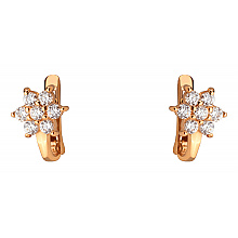 Золотые серьги с фианитом (цирконием куб.) (01-200838393)