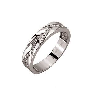 Золота каблучка з діамантами (01-200858093) фотографія