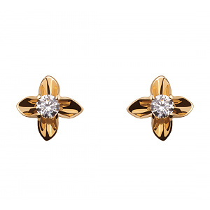 Золоті сережки з фіанітами (1б_с-014) фотографія