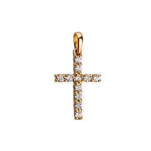 Золотий хрестик з фіанітами (1п-136) фотографія