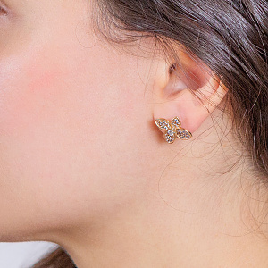 Золотые серьги с фианитами (4б_с-256) фотография