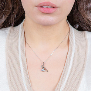 Золотой кулон с фианитами  и  цирконием куб. (2б_п-235) картинка Золотой кулон с фианитами  и  цирконием куб. (2б_п-235) фотография