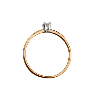 Золотое кольцо с цирконием куб. (01-18366794) фотография