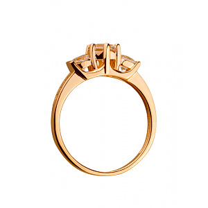 Золотое кольцо с цирконием куб. (01-19043194) фотография