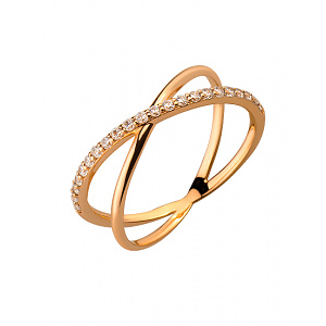 Золотое кольцо с цирконием куб. (01-19083794) фотография