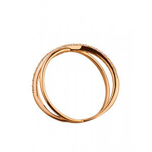 Золотое кольцо с цирконием куб. (01-19083794) фотография