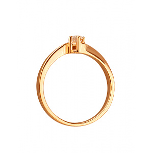 Золотое кольцо с бриллиантом (01-19258294) фотография