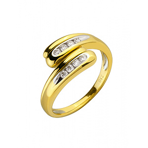 Золота каблучка з діамантами (01-200152594) фотографія
