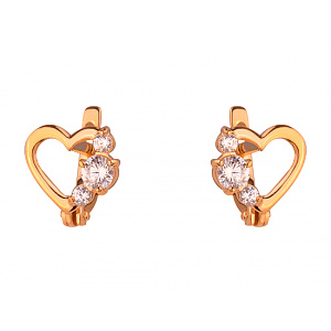 Золоті сережки з цирконієм куб. (01-200159894) фотографія