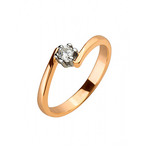 Золота каблучка з діамантом (01-200175294) фотографія
