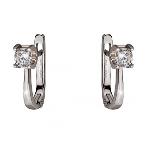 Золоті сережки з цирконієм куб. (01-200295194) фотографія