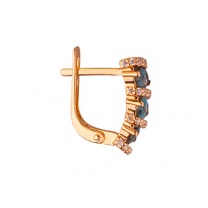 Золотые серьги с цирконием куб. (01-200331594) фотография