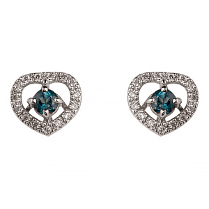 Золоті сережки з цирконієм куб. (01-200358794) фотографія