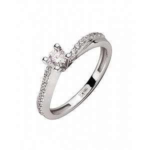 Золотое кольцо с цирконием куб. (01-200404794) фотография