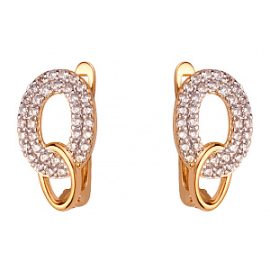 Золотые серьги с цирконием куб. (01-200422794) фотография