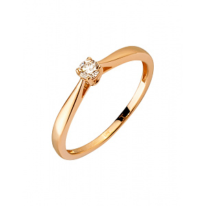 Золота каблучка з діамантом (01-200452894) фотографія
