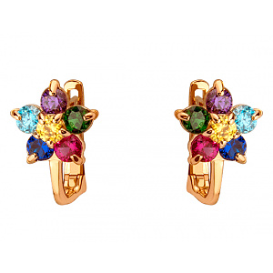 Золоті сережки з цирконієм куб. (01-200468494) фотографія