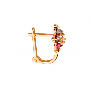 Золоті сережки з цирконієм куб. (01-200468494) фотографія