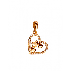 Золотой кулон с цирконием куб. (01-200481194) фотография