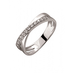 Золотое кольцо с цирконием куб. (01-200539594) фотография