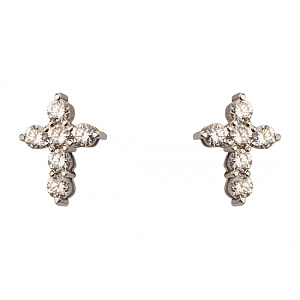 Золоті сережки з цирконієм куб. (01-200559594) фотографія