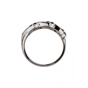 Золота каблучка з діамантами  та  корундами (01-200581594) фотографія