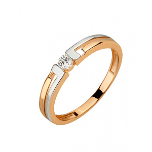 Золота каблучка з цирконієм куб. (01-200599994) фотографія