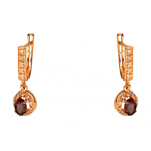 Золоті сережки з цирконієм куб. (01-200602994) фотографія