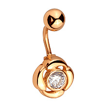 Золотий пірсинг з фіанітом (цирконієм куб.) (01-200742494)