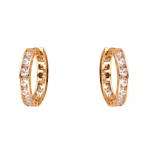 Золоті сережки з фіанітом (цирконієм куб.) (01-200745994) фотографія