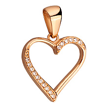 Золотий кулон з фіанітом (цирконієм куб.) (01-200783594)