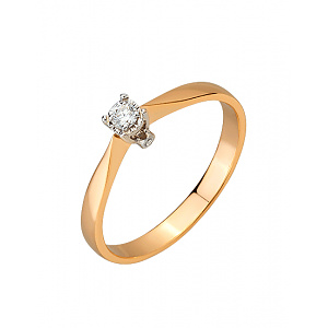 Золота каблучка з діамантом (01-200788494) фотографія