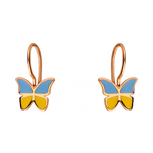 Золотые серьги с емаль (01-200807494) фотография