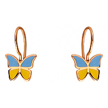 Золотые серьги с емаль (01-200807494)