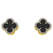 Золоті сережки з фіанітом (цирконієм куб.) (01-200807594)