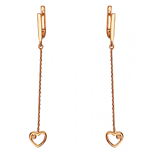 Золоті сережки з фіанітом (цирконієм куб.) (01-200819394) фотографія